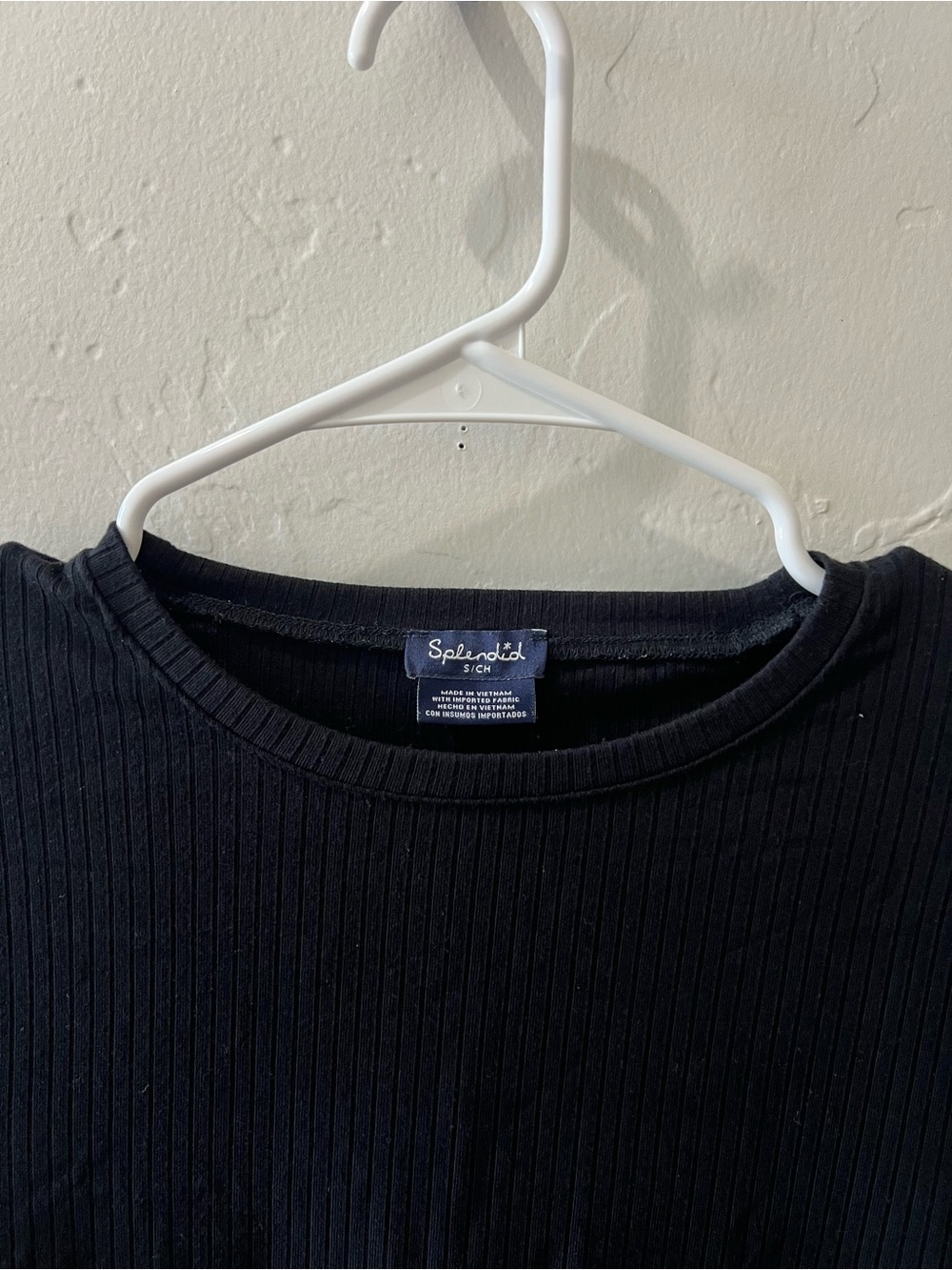 Splendid Women’s Ribbed Crewneck Top in Black